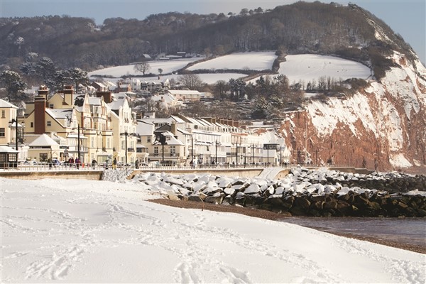 sidmouth cliff snow 